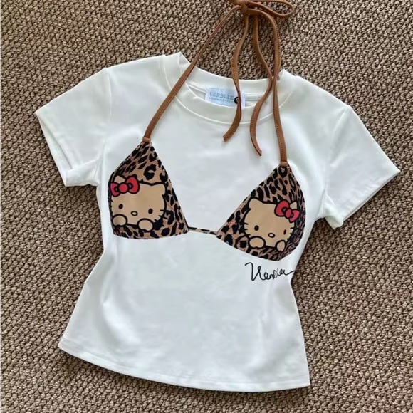 Sanrio Tops - Hawaii Tan Hello Kitty Baby Tee